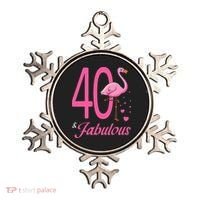 40 & Fabulous Flamingo Birthday 40th Party Celebration Ornament thumb 0