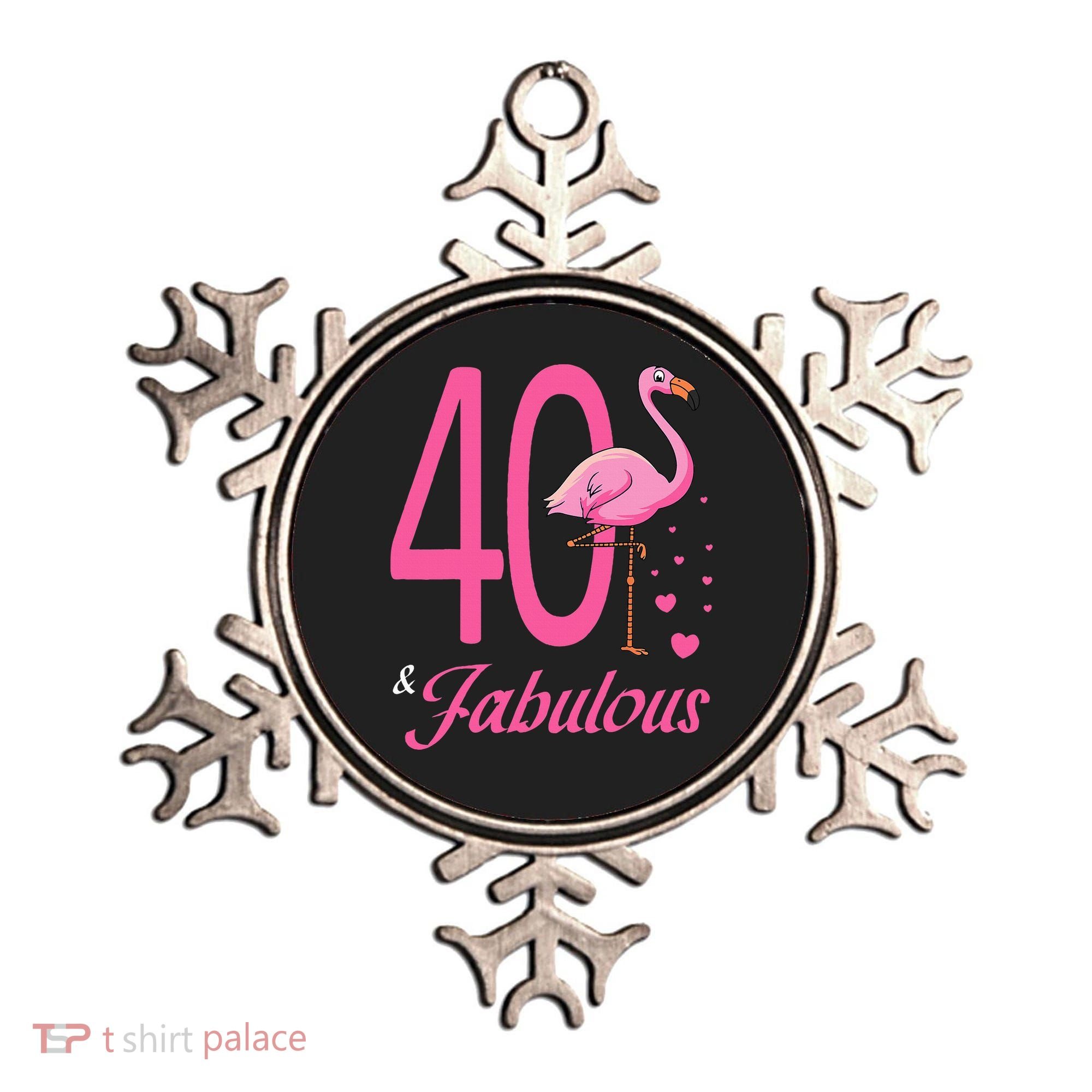 40 & Fabulous Flamingo Birthday 40th Party Celebration Ornament