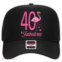 40 & Fabulous Flamingo Birthday 40th Party Celebration Hat thumb 0