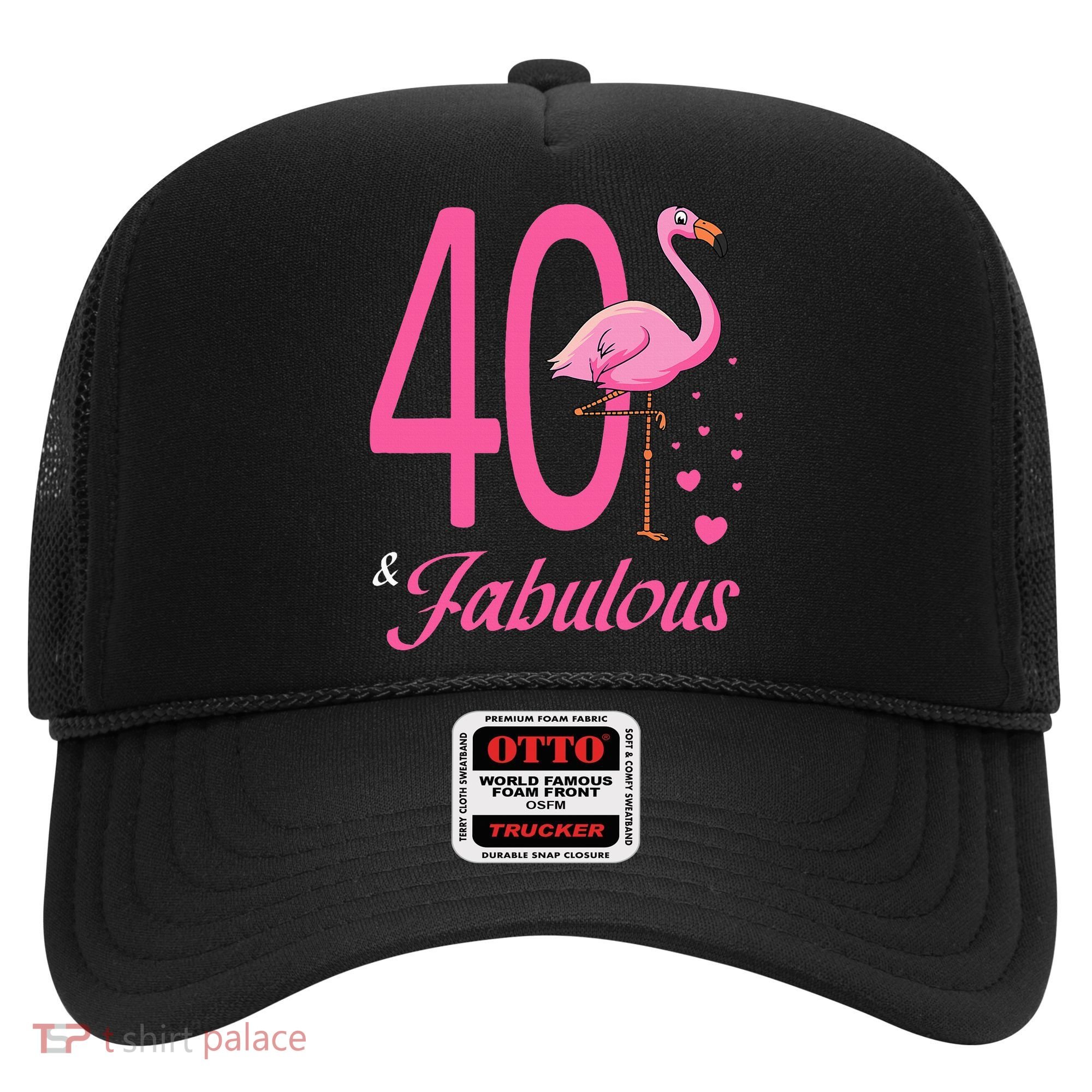 40 & Fabulous Flamingo Birthday 40th Party Celebration Hat