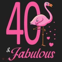 40 & Fabulous Flamingo Birthday 40th Party Celebration Golf Towel thumb 3