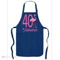 40 & Fabulous Flamingo Birthday 40th Party Celebration Apron thumb 0