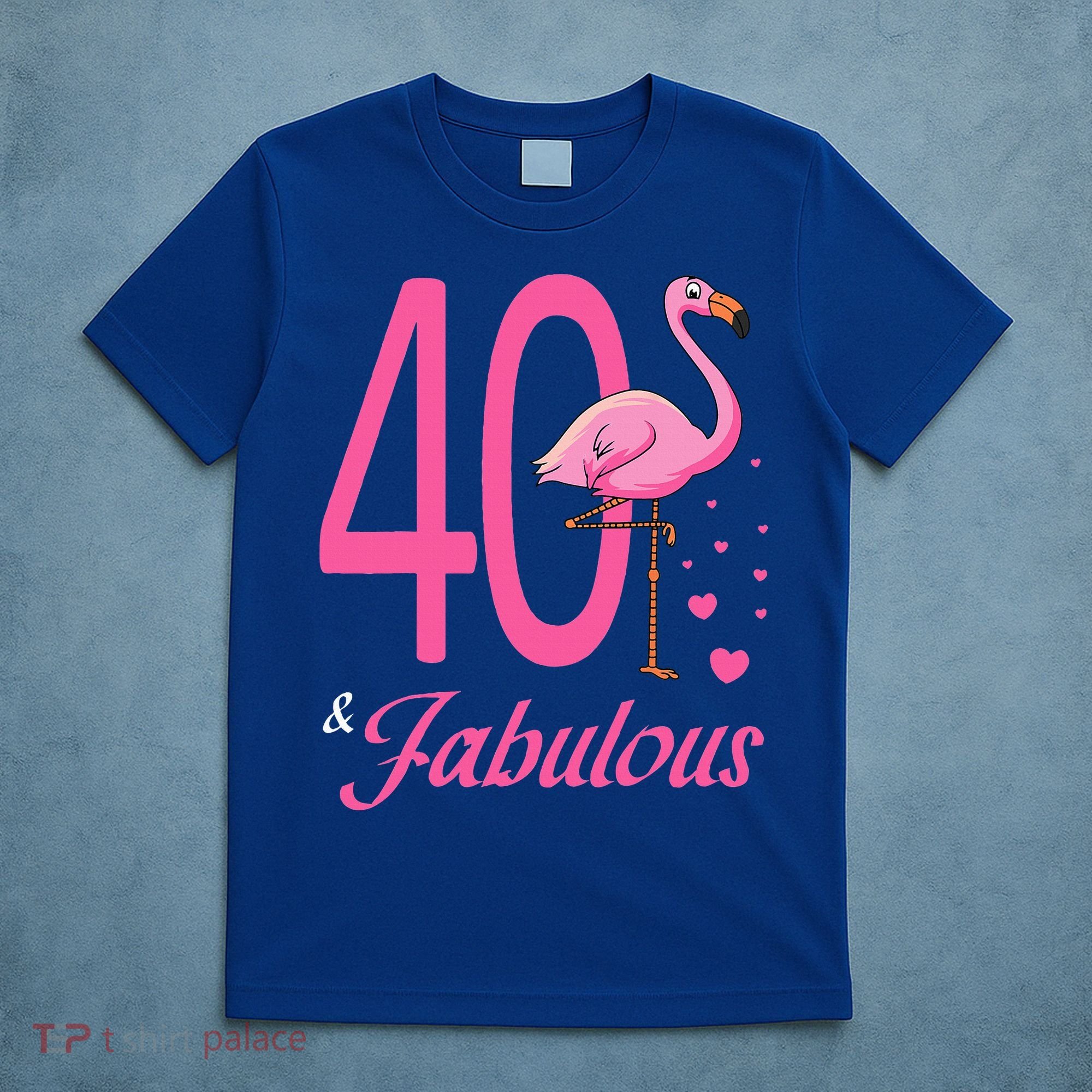 40 & Fabulous Flamingo Birthday 40th Party Celebration T-Shirt