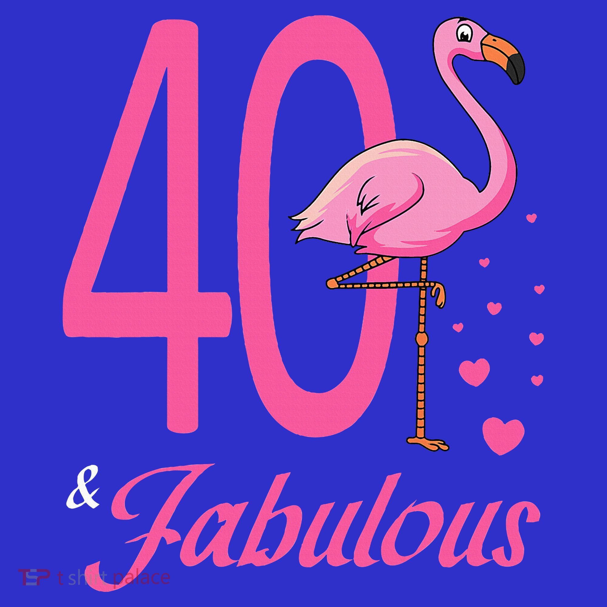 40 & Fabulous Flamingo Birthday 40th Party Celebration Polo