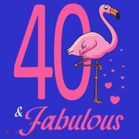 40 & Fabulous Flamingo Birthday 40th Party Celebration Tall Long Sleeve Shirt thumb 2