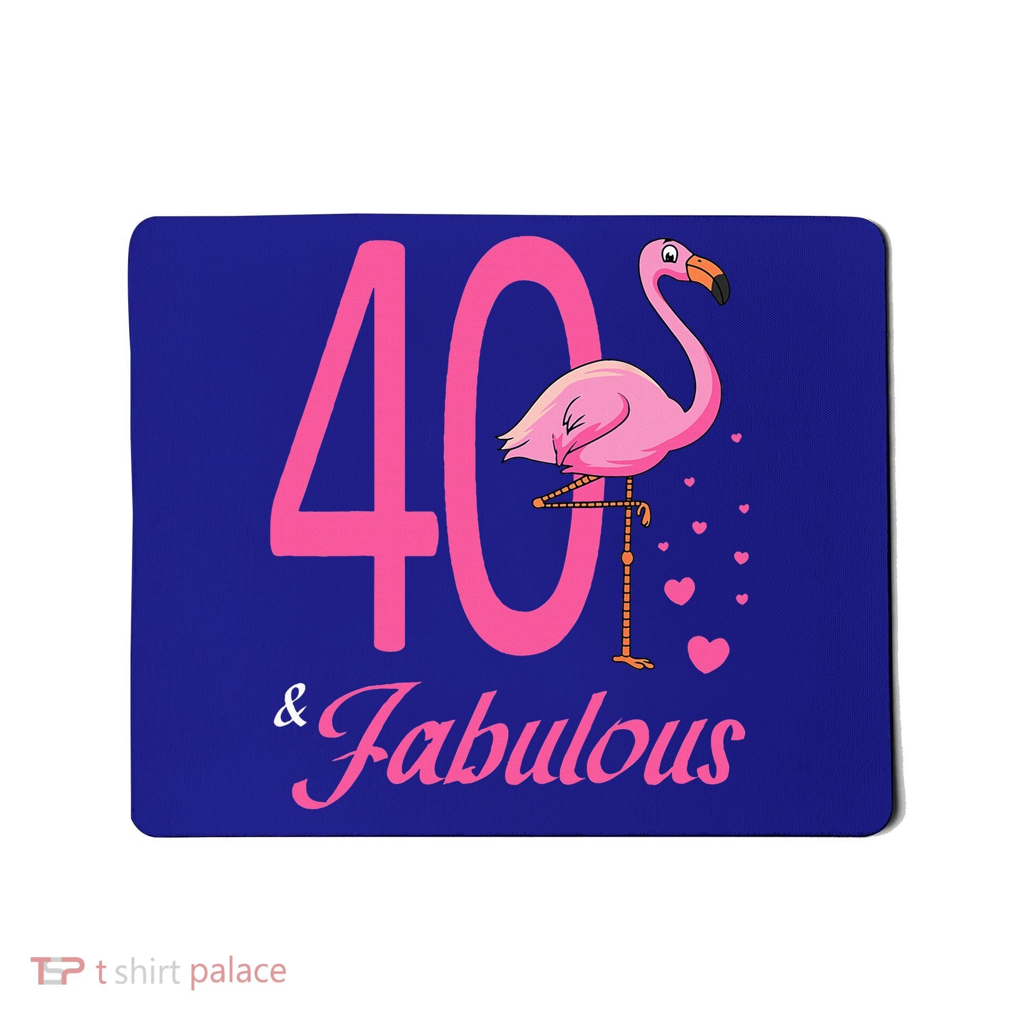 40 & Fabulous Flamingo Birthday 40th Party Celebration Mousepad