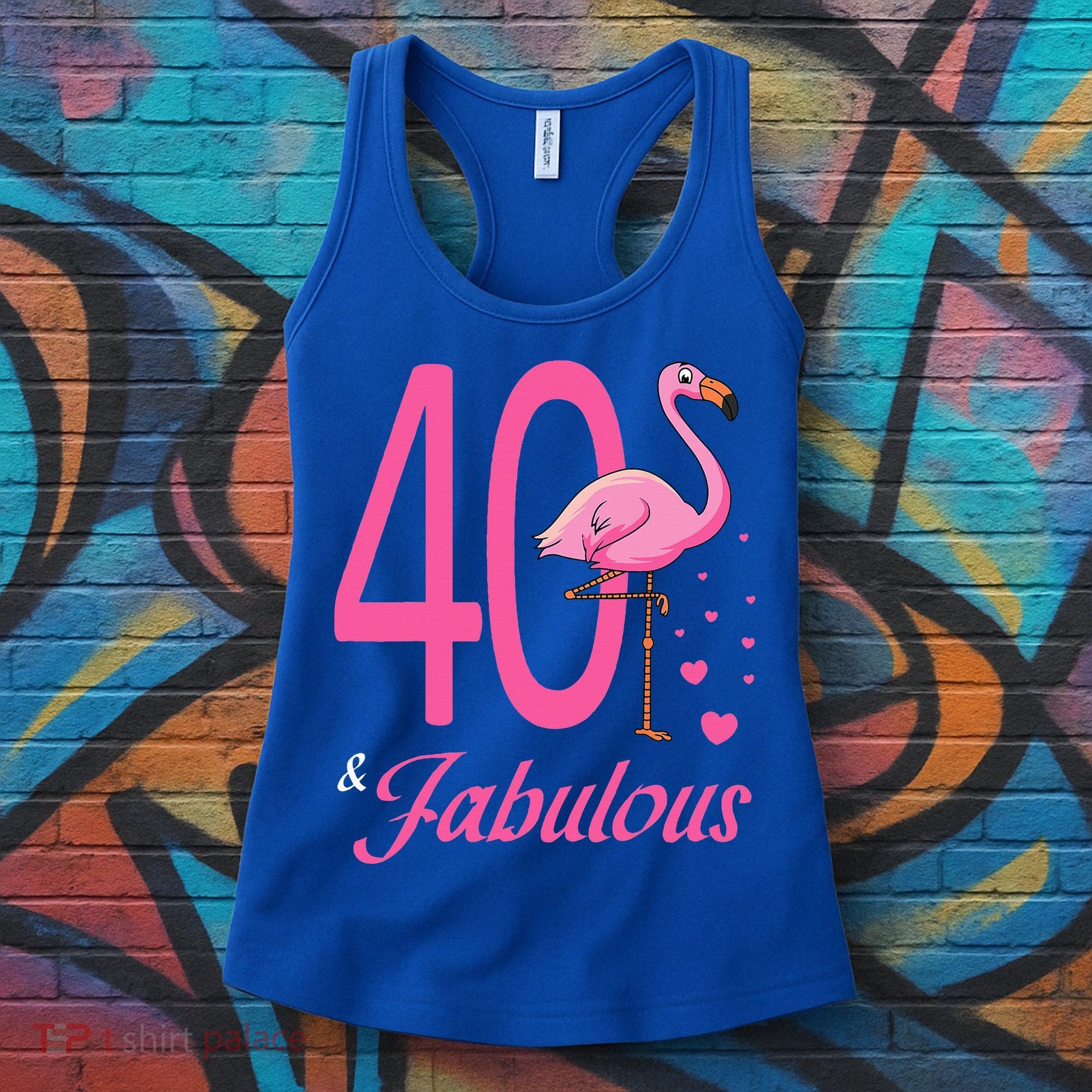 40 & Fabulous Flamingo Birthday 40th Party Celebration Women's Tank Top