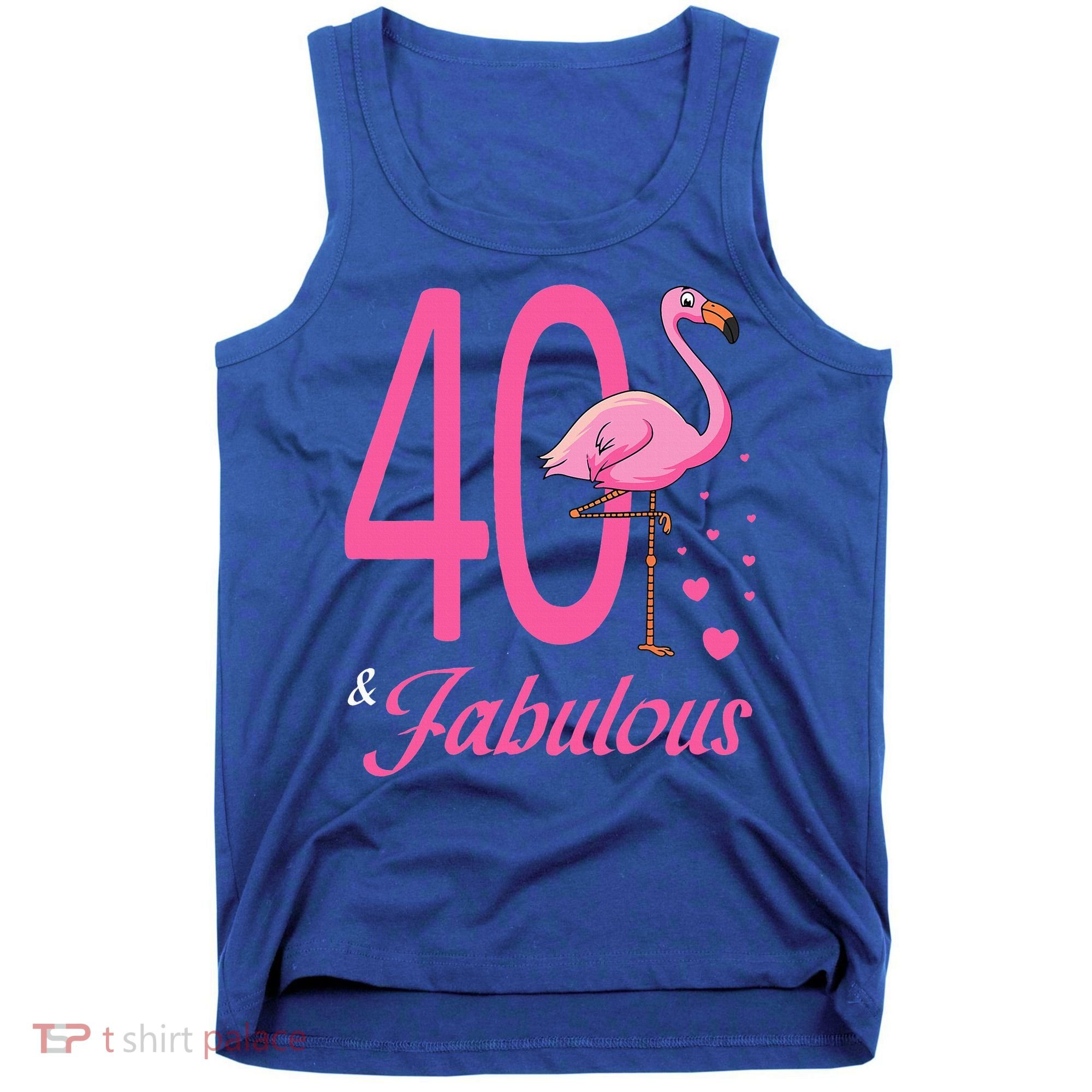 40 & Fabulous Flamingo Birthday 40th Party Celebration Tank Top