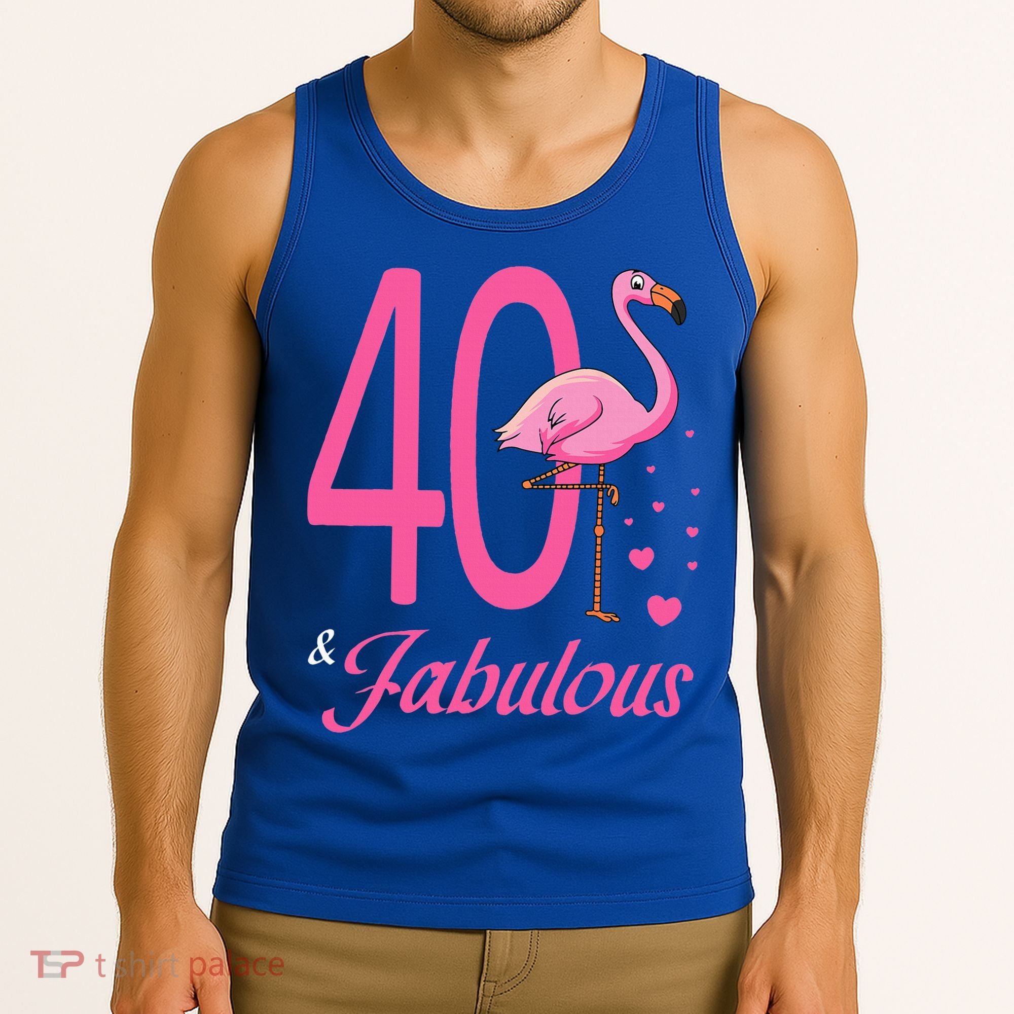 40 & Fabulous Flamingo Birthday 40th Party Celebration Tank Top