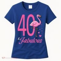 40 & Fabulous Flamingo Birthday 40th Party Celebration Women's T-Shirt thumb 0
