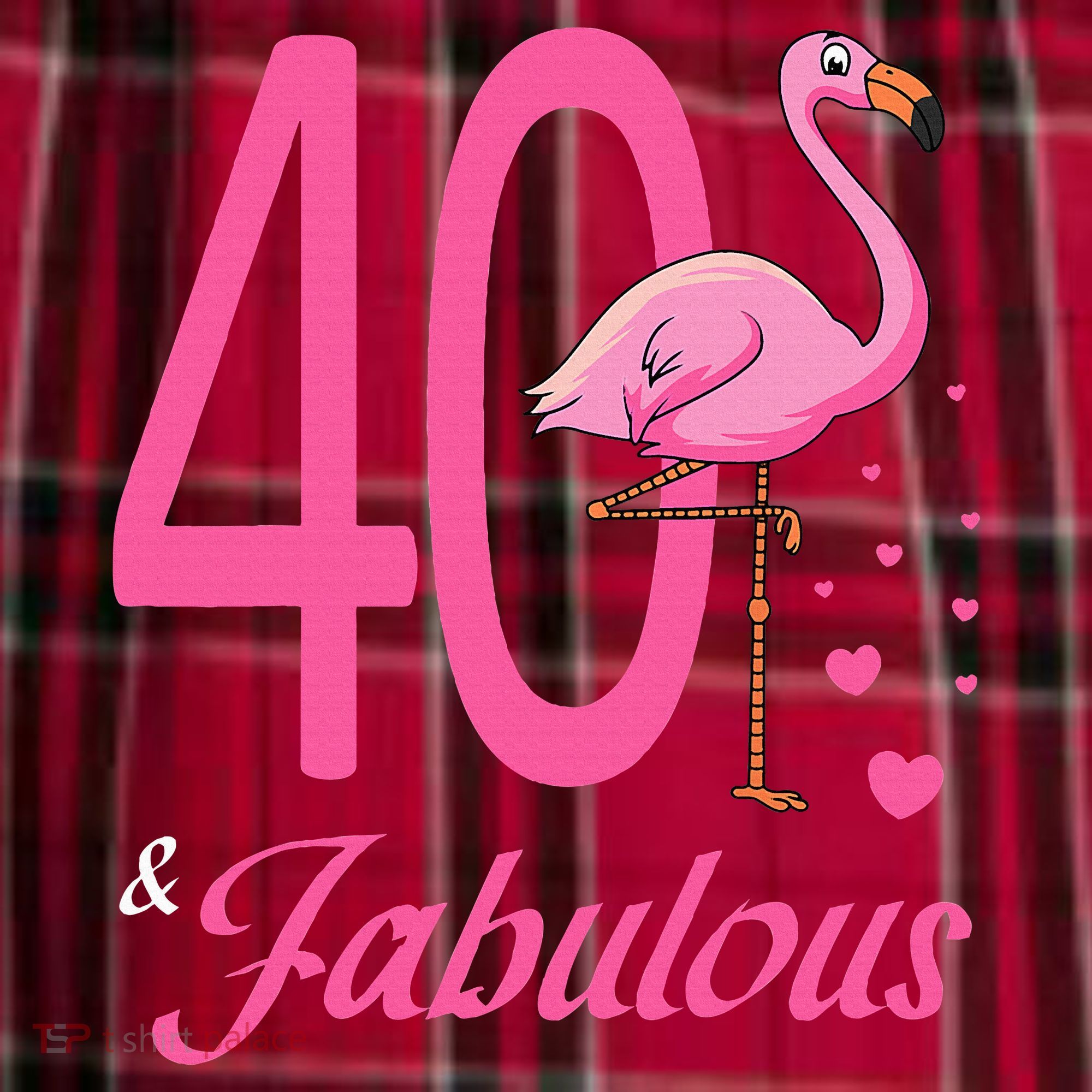 40 & Fabulous Flamingo Birthday 40th Party Celebration Women's Flannel Plaid Pajama Pants