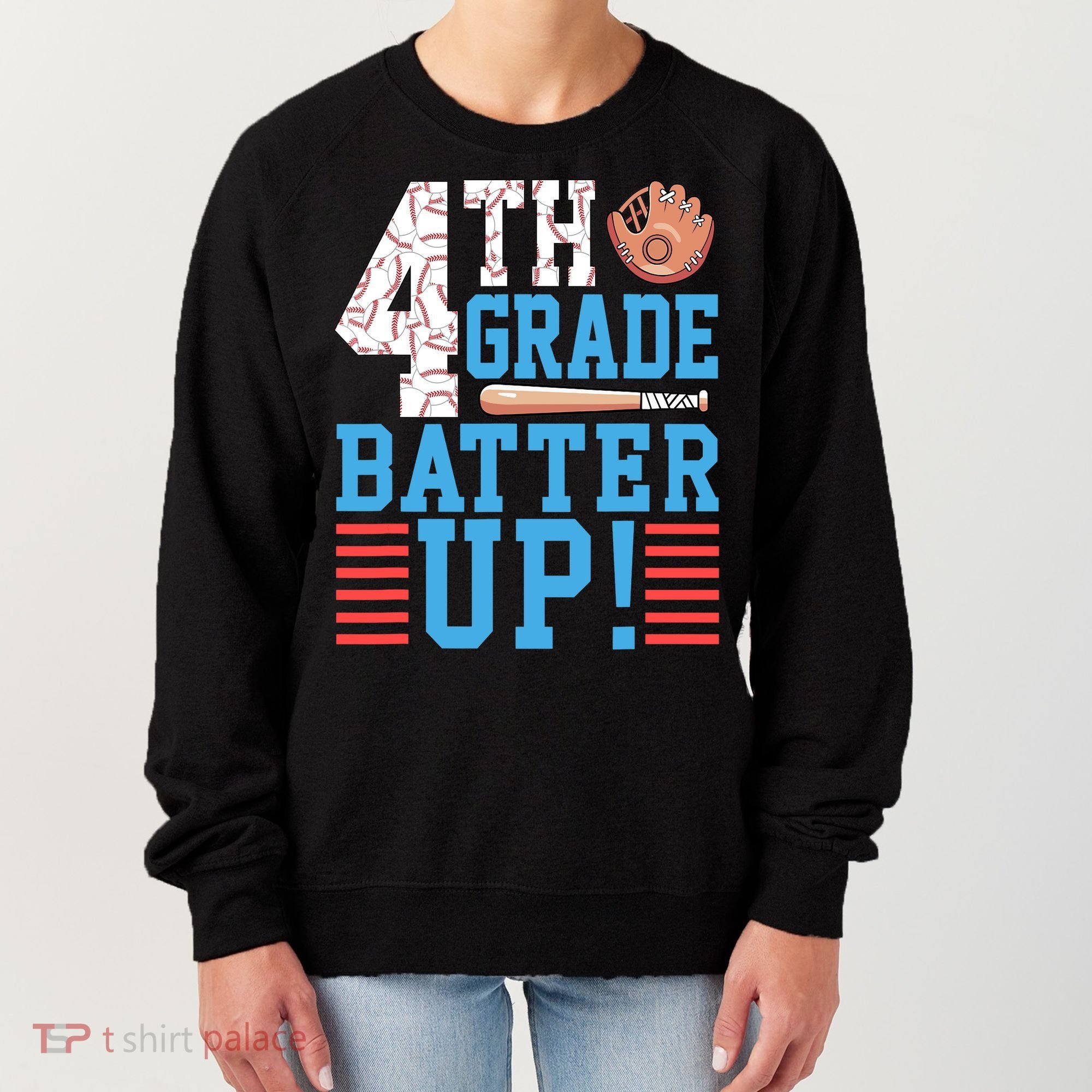 4th Grade Back To School 4th Grade Batter Up Baseball Women's Sweatshirt