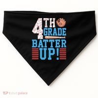 4th Grade Back To School 4th Grade Batter Up Baseball USA-Made Doggie Bandana thumb 0