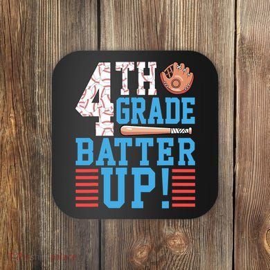4th Grade Back To School 4th Grade Batter Up Baseball Coaster