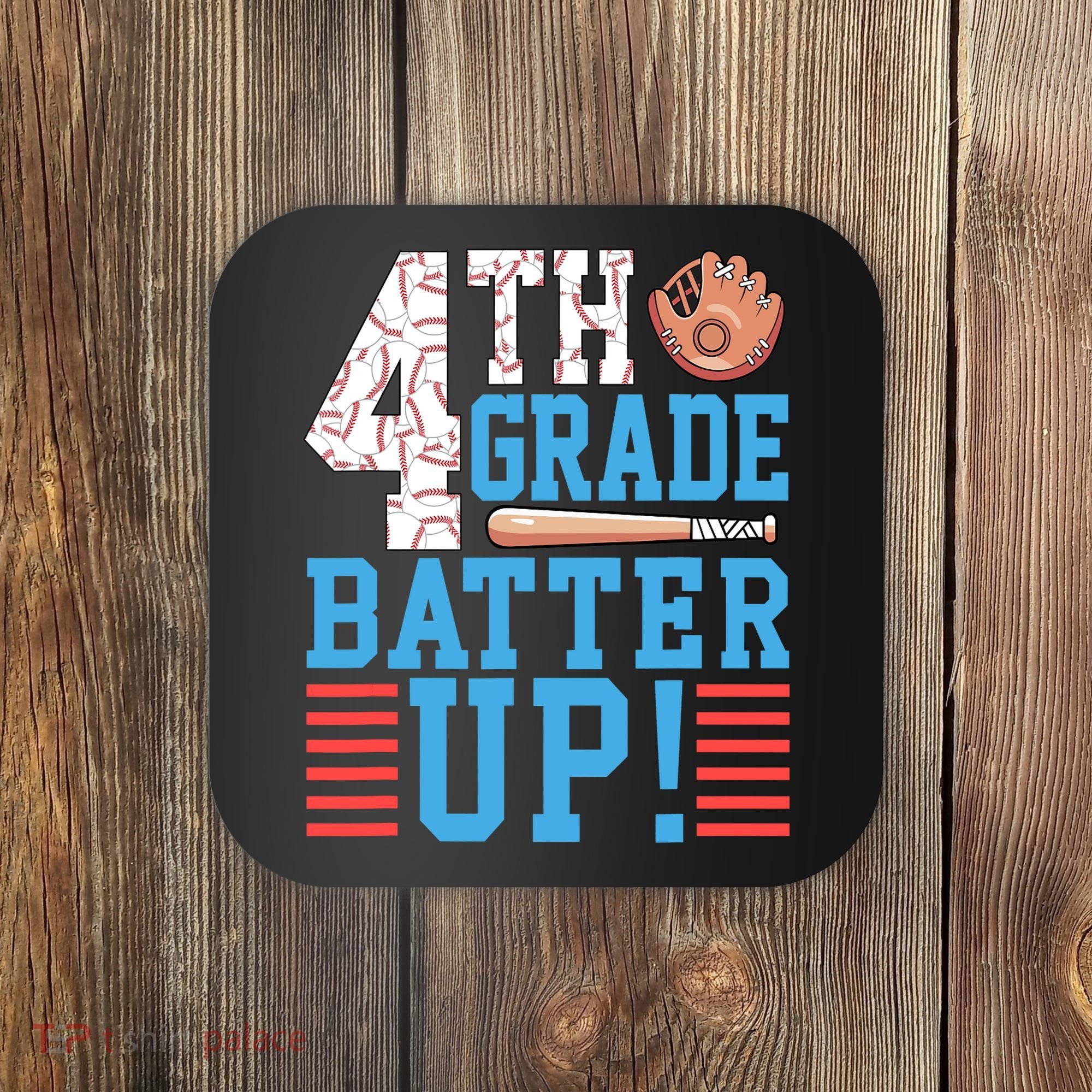 4th Grade Back To School 4th Grade Batter Up Baseball Coaster