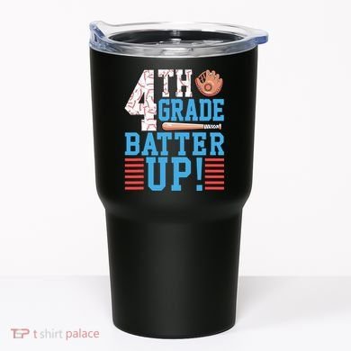 4th Grade Back To School 4th Grade Batter Up Baseball Tumbler