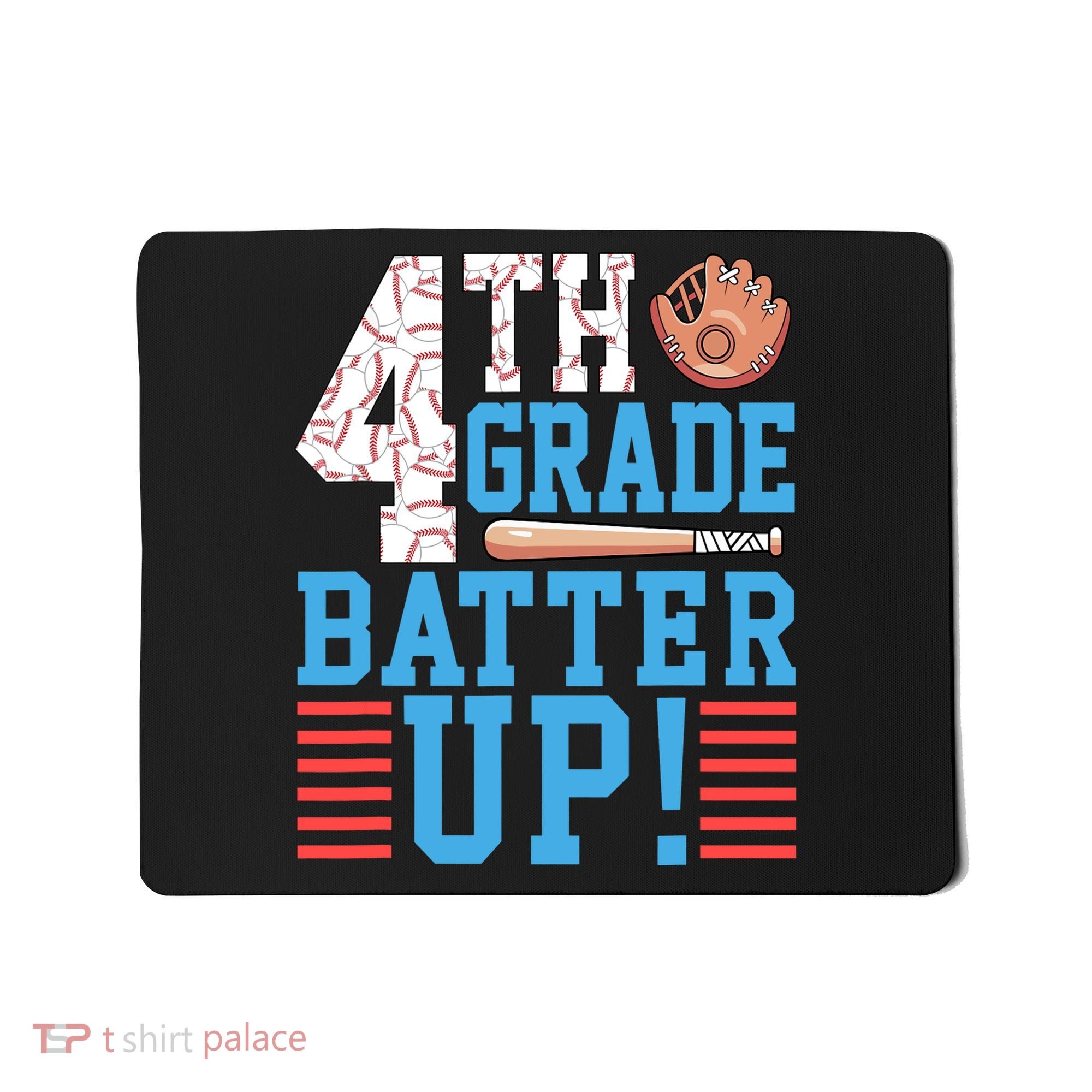 4th Grade Back To School 4th Grade Batter Up Baseball Mousepad