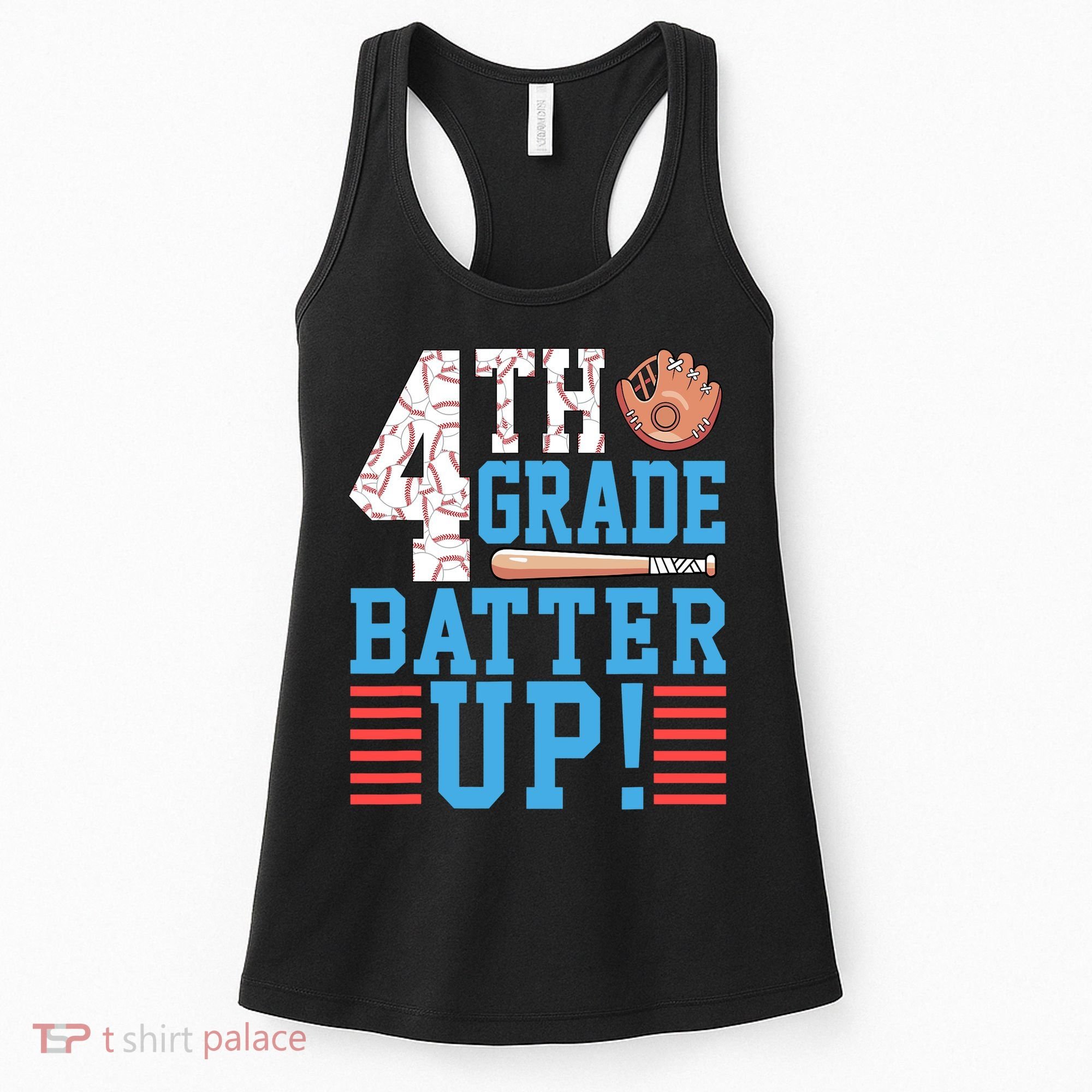 4th Grade Back To School 4th Grade Batter Up Baseball Women's Tank Top