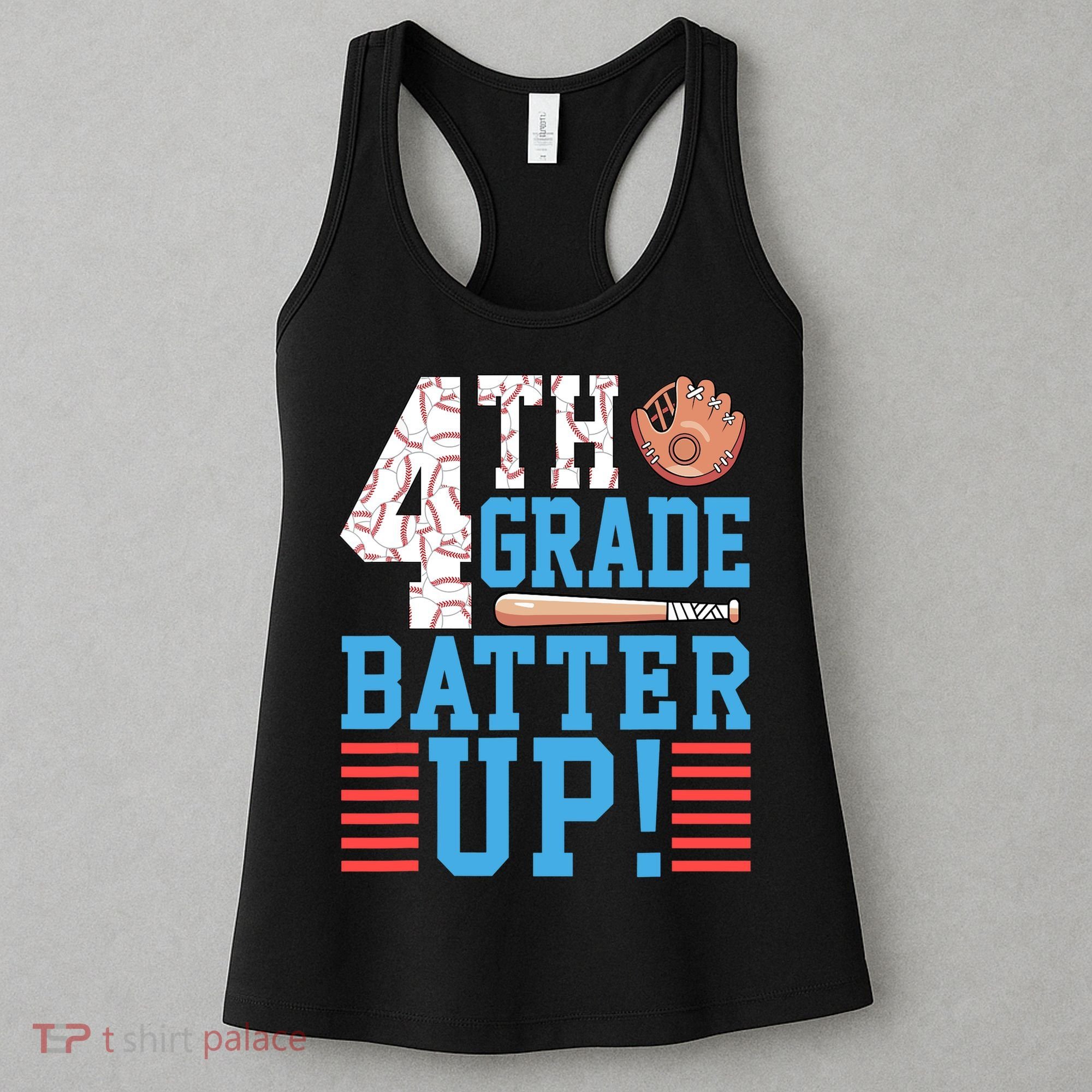 4th Grade Back To School 4th Grade Batter Up Baseball Women's Tank Top