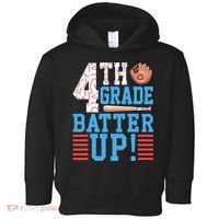 4th Grade Back To School 4th Grade Batter Up Baseball Toddler Hoodie thumb 0