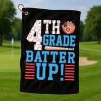 4th Grade Back To School 4th Grade Batter Up Baseball Golf Towel thumb 1