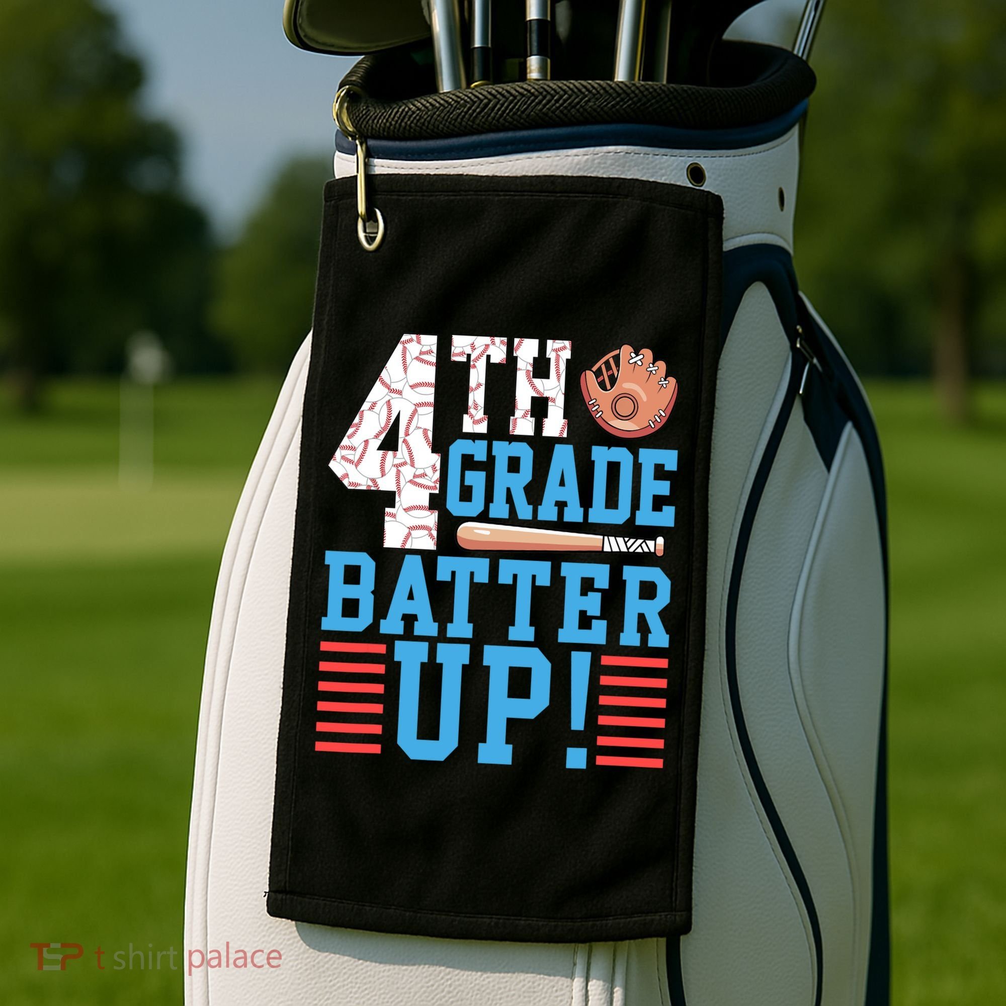 4th Grade Back To School 4th Grade Batter Up Baseball Golf Towel