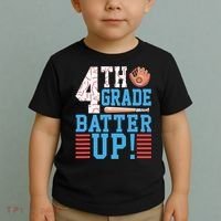4th Grade Back To School 4th Grade Batter Up Baseball Toddler T-Shirt thumb 2
