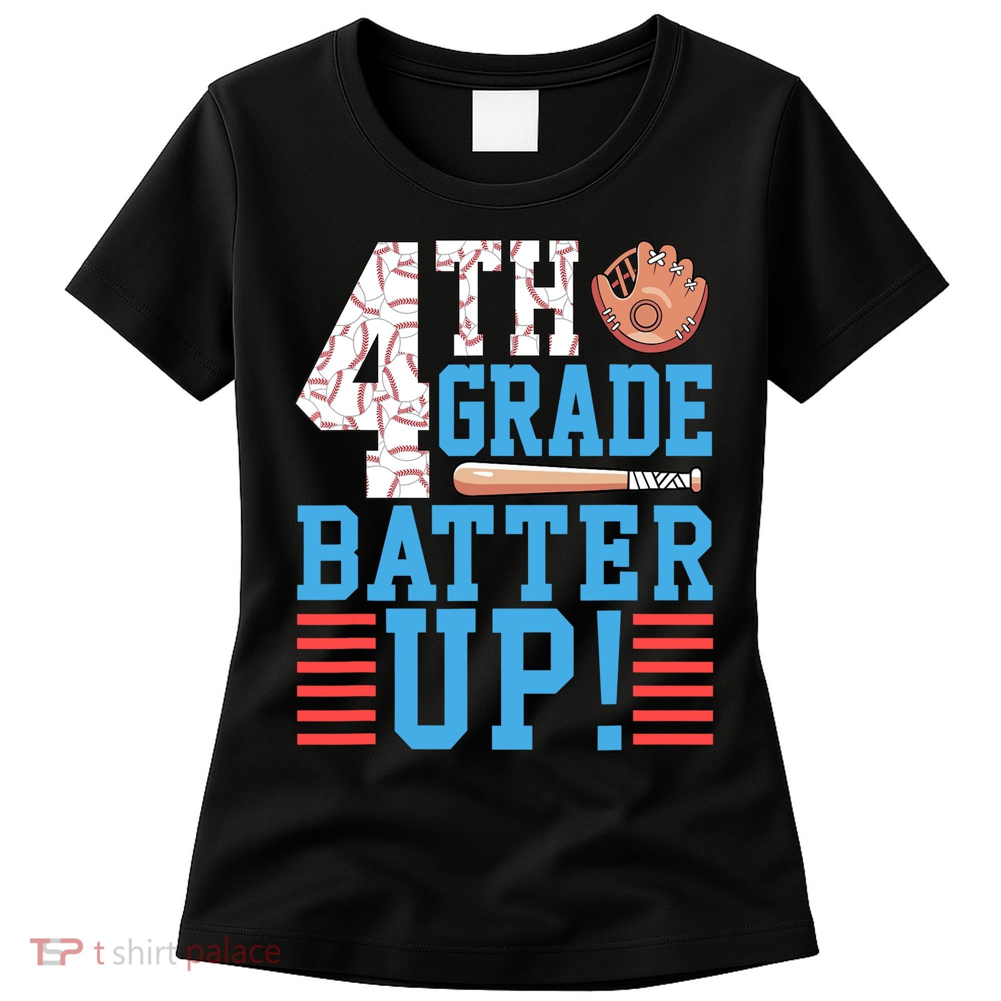 4th Grade Back To School 4th Grade Batter Up Baseball Women's T-Shirt