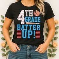 4th Grade Back To School 4th Grade Batter Up Baseball Women's T-Shirt thumb 2