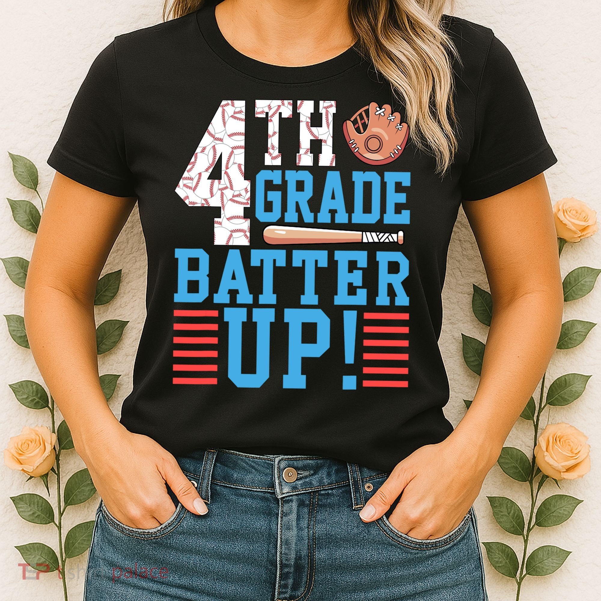 4th Grade Back To School 4th Grade Batter Up Baseball Women's T-Shirt