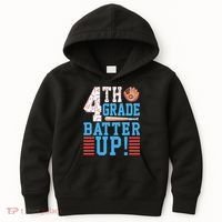 4th Grade Back To School 4th Grade Batter Up Baseball Kids Hoodie thumb 0