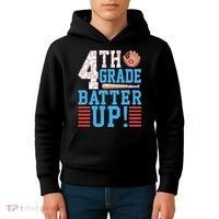 4th Grade Back To School 4th Grade Batter Up Baseball Kids Hoodie thumb 4