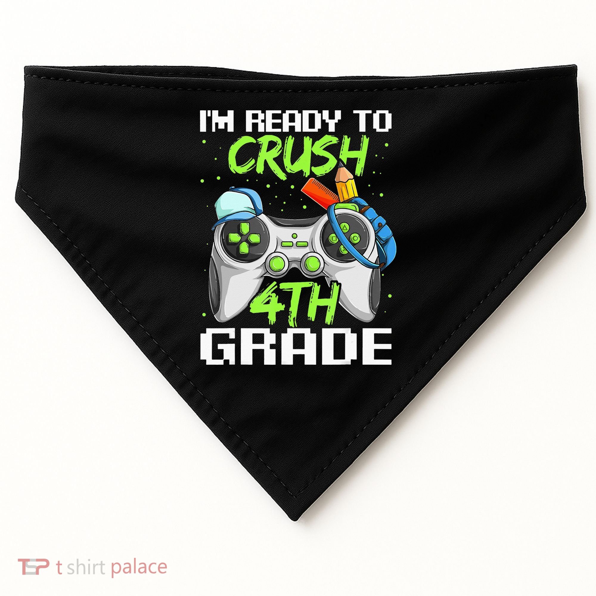 4Th Grade Gamer  Ready To Crush Fourth Grade USA-Made Doggie Bandana
