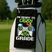 4Th Grade Gamer  Ready To Crush Fourth Grade Golf Towel thumb 2