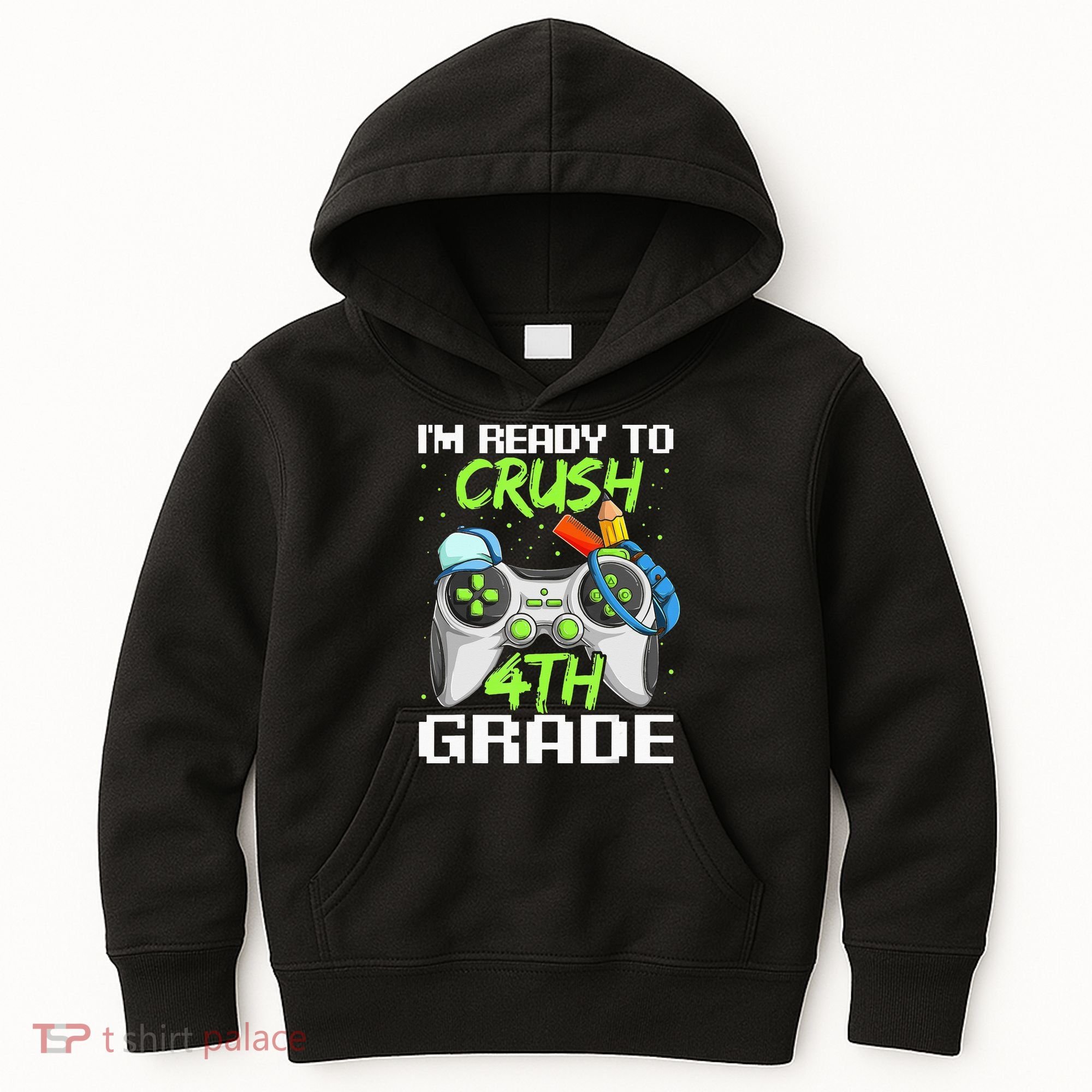 4Th Grade Gamer  Ready To Crush Fourth Grade Kids Hoodie