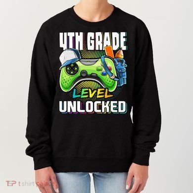 4th Grade Level Unlocked Video Game Back to School Women's Sweatshirt