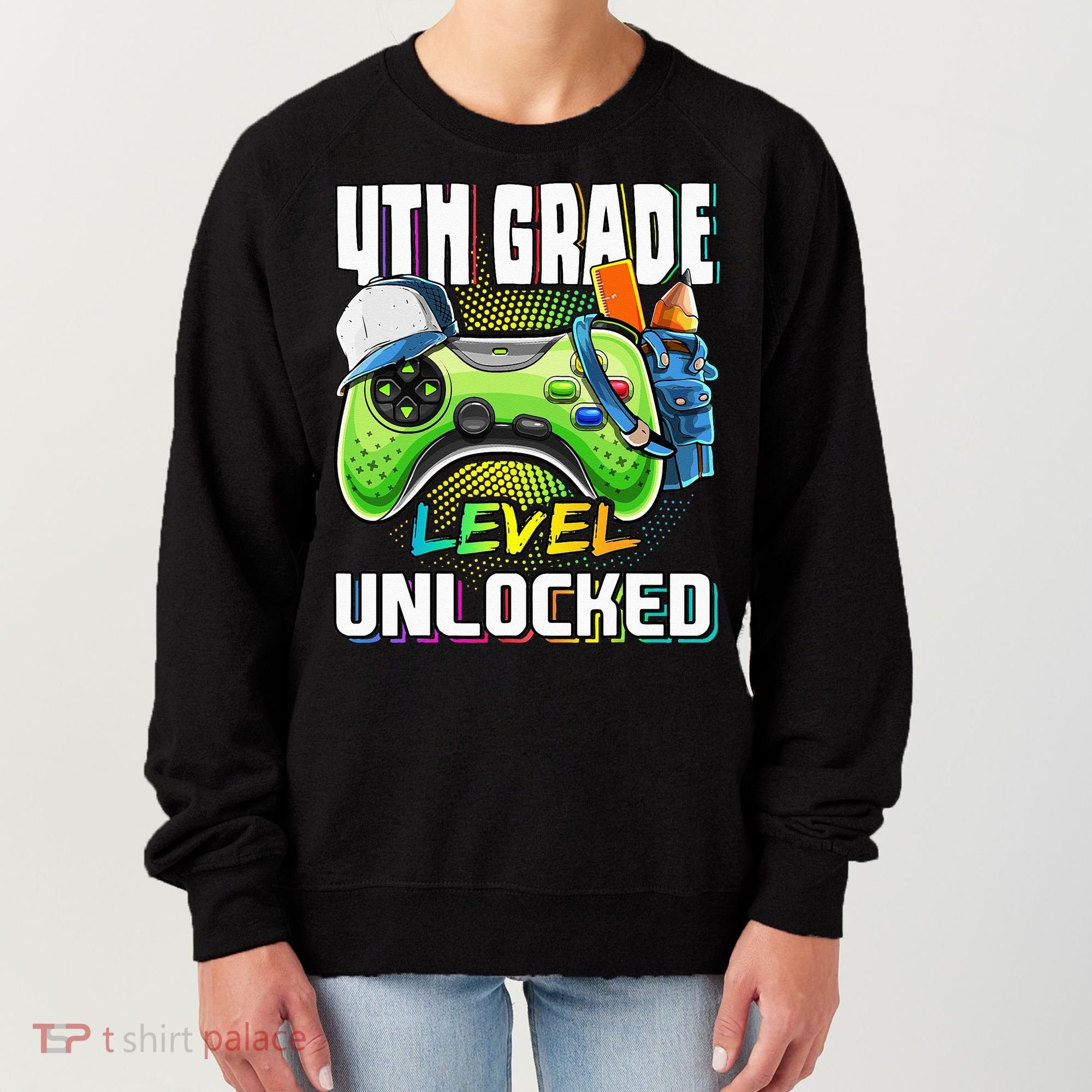 4th Grade Level Unlocked Video Game Back to School Women's Sweatshirt