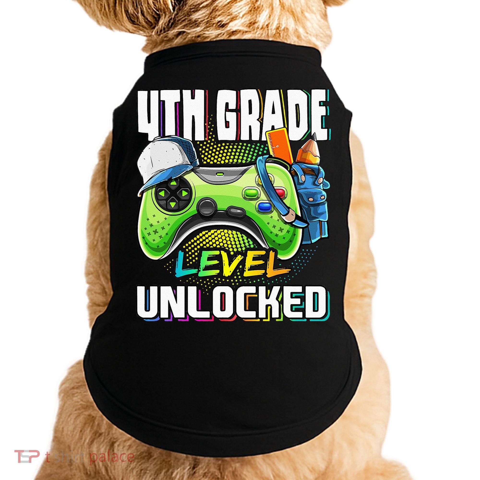 4th Grade Level Unlocked Video Game Back to School Doggie Tank