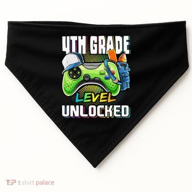 4th Grade Level Unlocked Video Game Back to School USA-Made Doggie Bandana