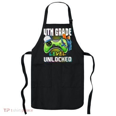 4th Grade Level Unlocked Video Game Back to School Apron