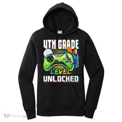 4th Grade Level Unlocked Video Game Back to School Women's Hoodie