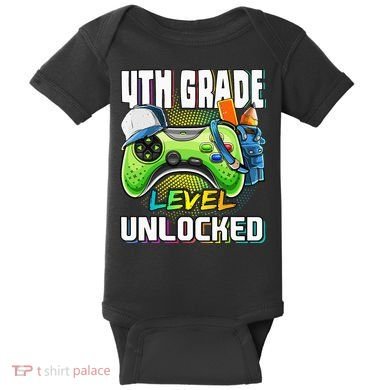 4th Grade Level Unlocked Video Game Back to School Baby Bodysuit