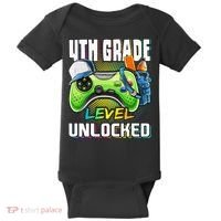 4th Grade Level Unlocked Video Game Back to School Baby Bodysuit thumb 0