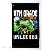 4th Grade Level Unlocked Video Game Back to School Golf Towel thumb 0