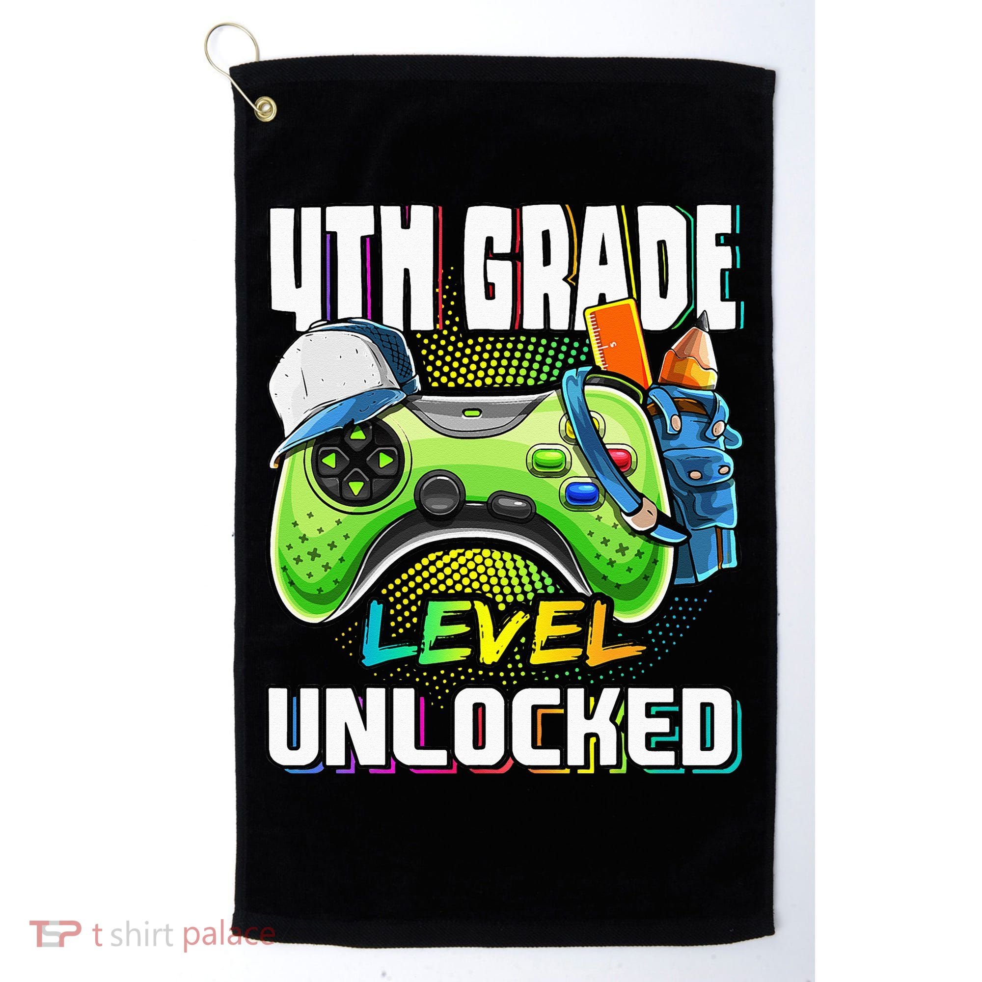 4th Grade Level Unlocked Video Game Back to School Golf Towel