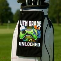4th Grade Level Unlocked Video Game Back to School Golf Towel thumb 2