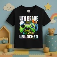 4th Grade Level Unlocked Video Game Back to School Toddler T-Shirt thumb 3