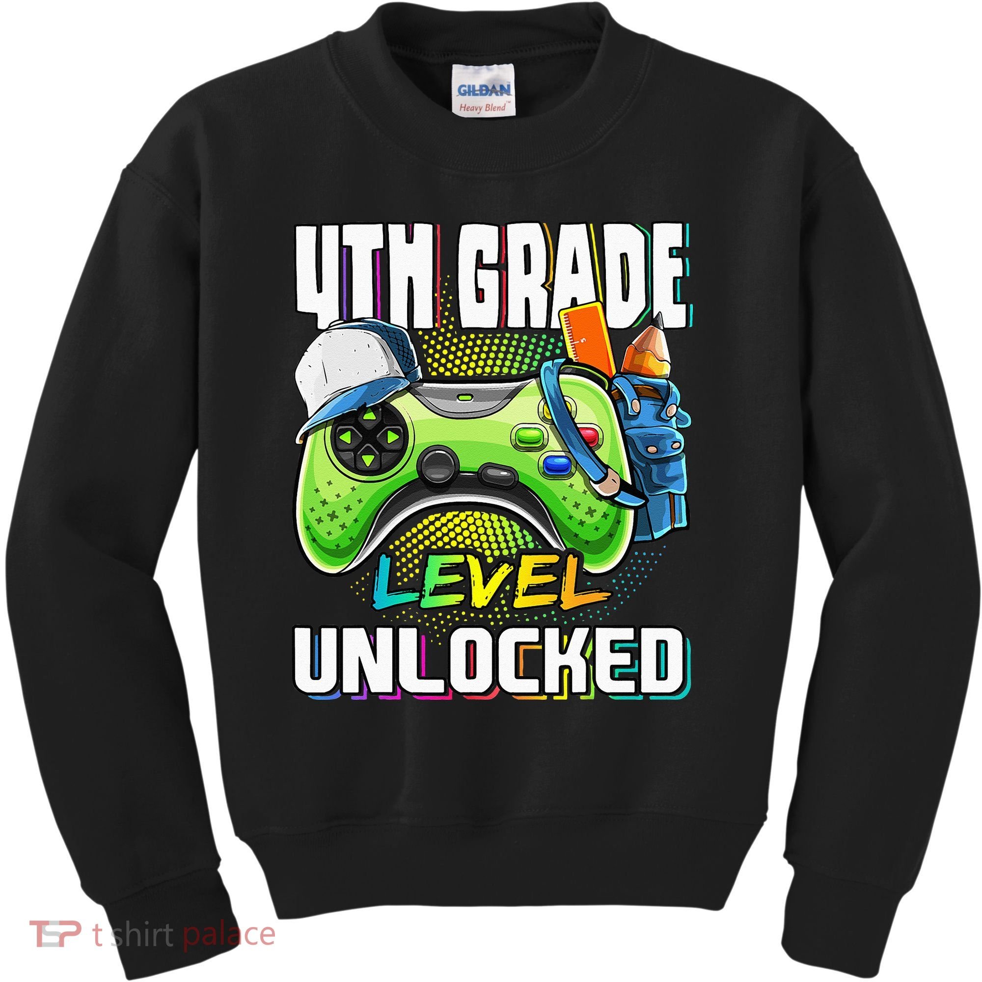 4th Grade Level Unlocked Video Game Back to School Kids Sweatshirt