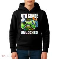 4th Grade Level Unlocked Video Game Back to School Kids Hoodie thumb 4