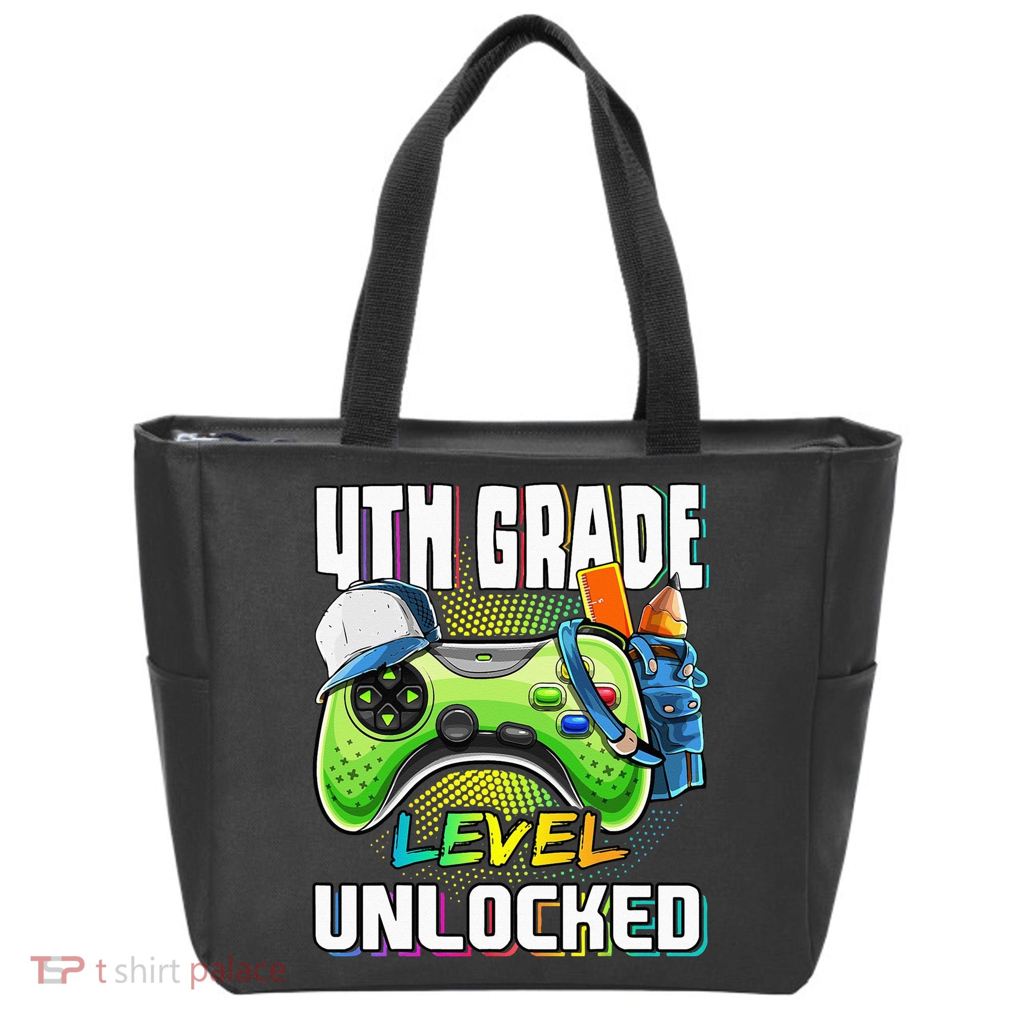4th Grade Level Unlocked Video Game Back to School Tote Bag